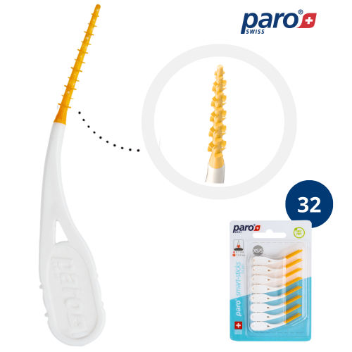 Przejdź do produktu Paro® gumowa szczoteczka do czyszczenia przestrzeni międzyzębowych smart-sticks XS/S, ø 1.2/2 mm, 32 szt.